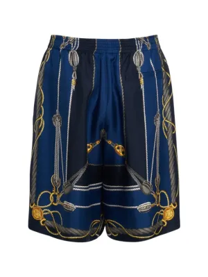 Versace   Nautical printed silk shorts 