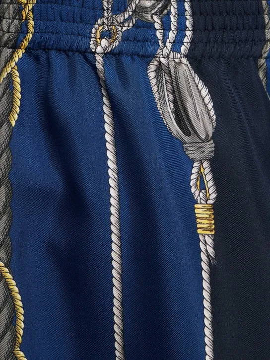 Versace   Nautical printed silk shorts 