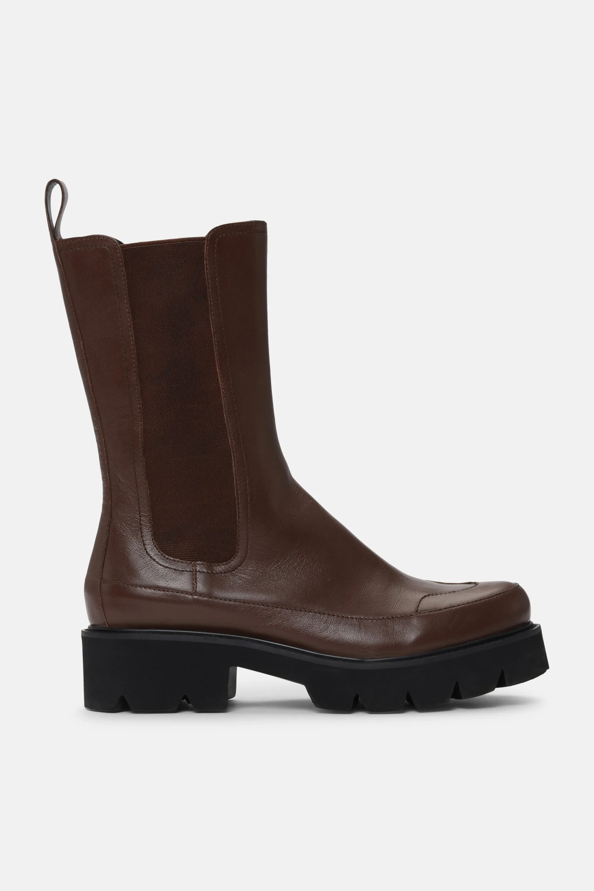 Wadenlange Stiefel - Dark Cognac