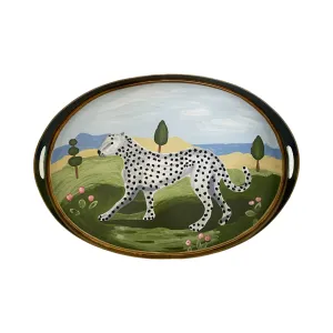 White Leopard Walking Tray