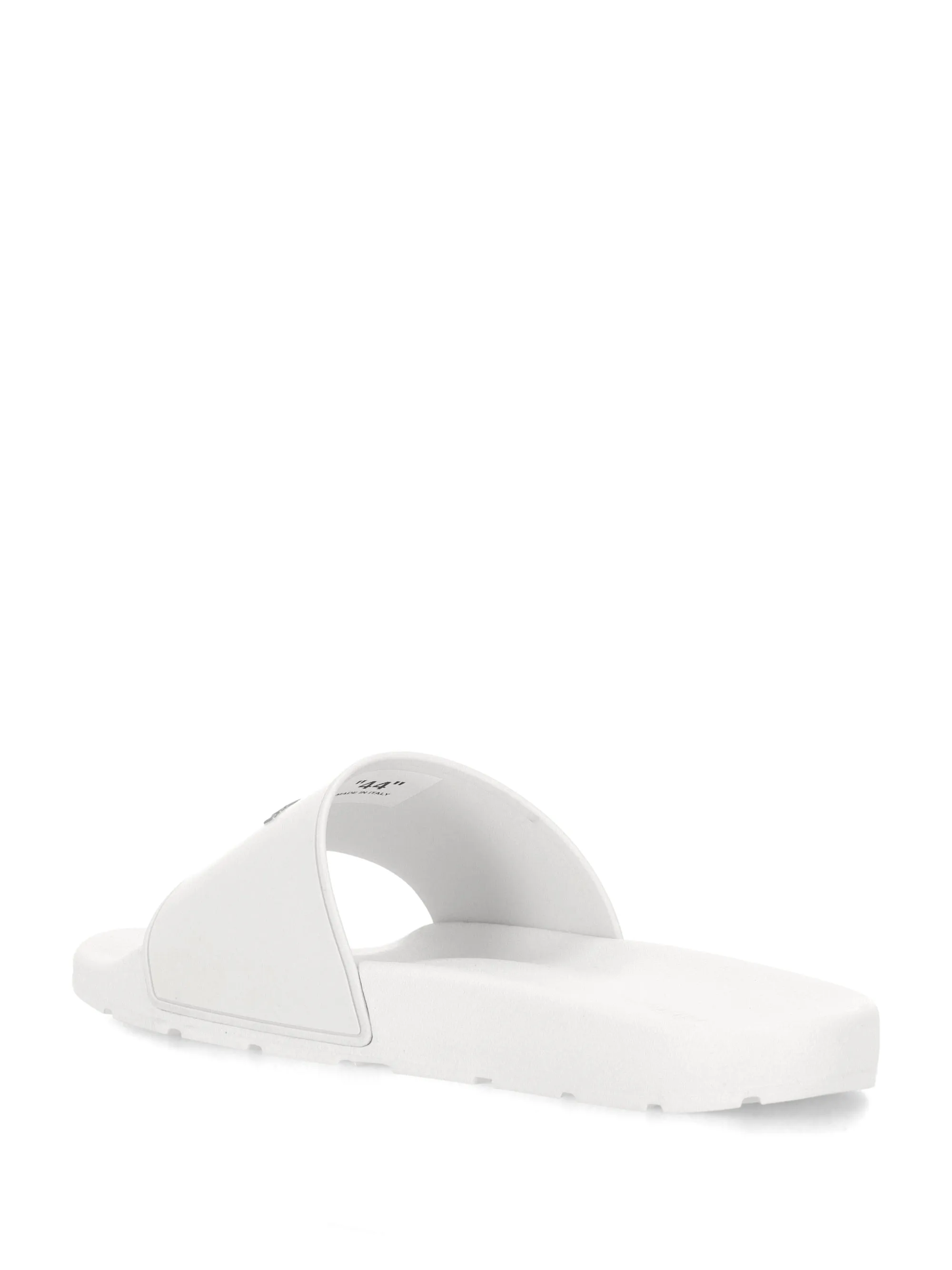 White Slip-On Flat Shoes with Strap