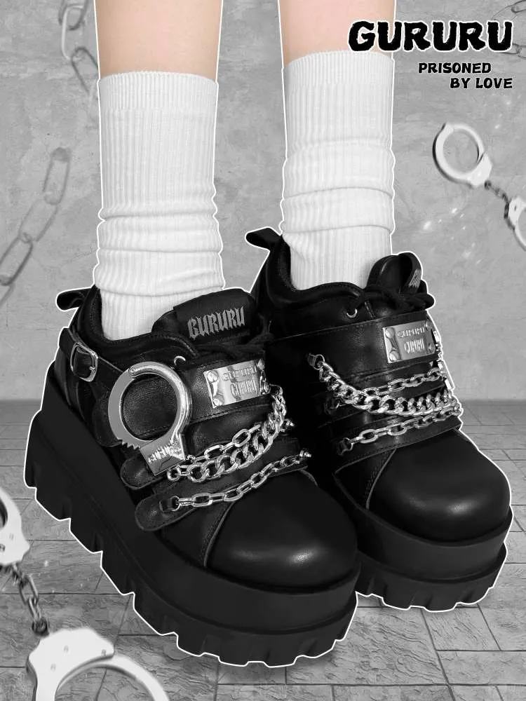 Y2K Handcuffs Velcro Platform Shoes【s0000008558】