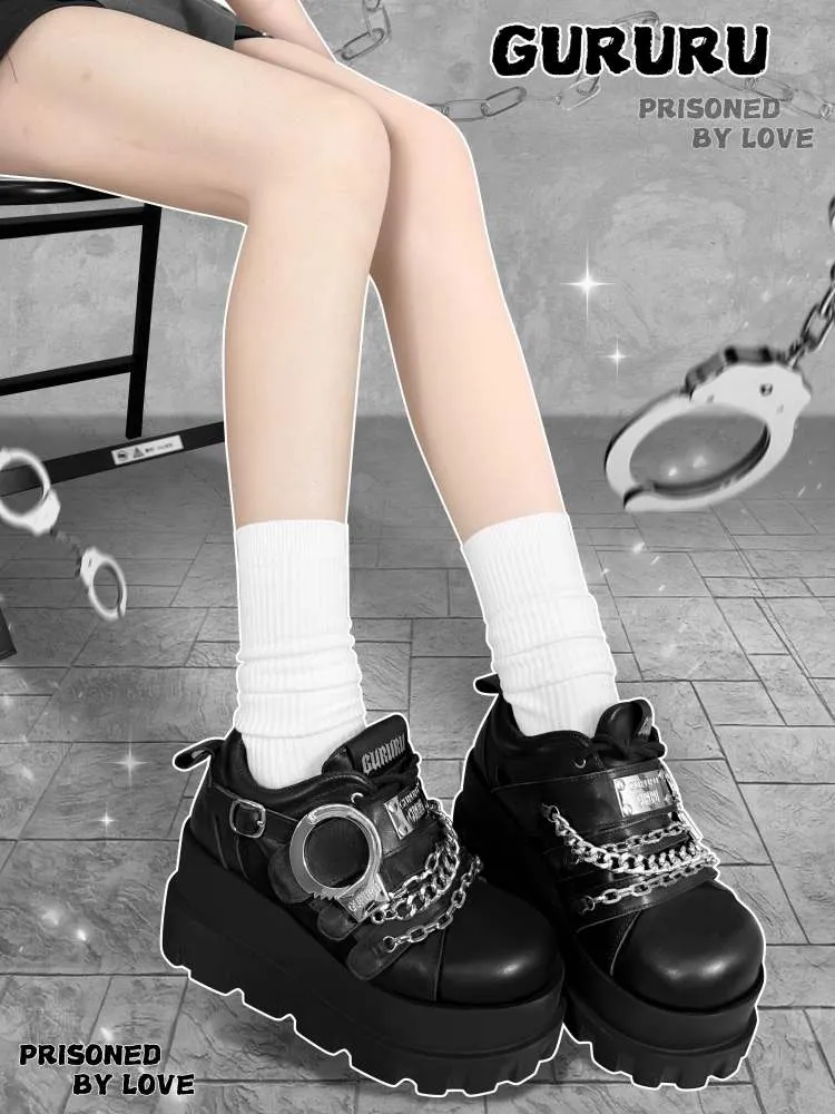 Y2K Handcuffs Velcro Platform Shoes【s0000008558】