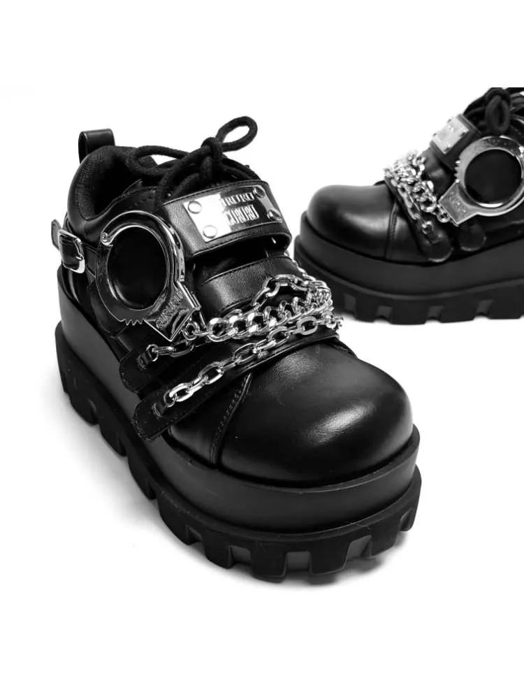 Y2K Handcuffs Velcro Platform Shoes【s0000008558】