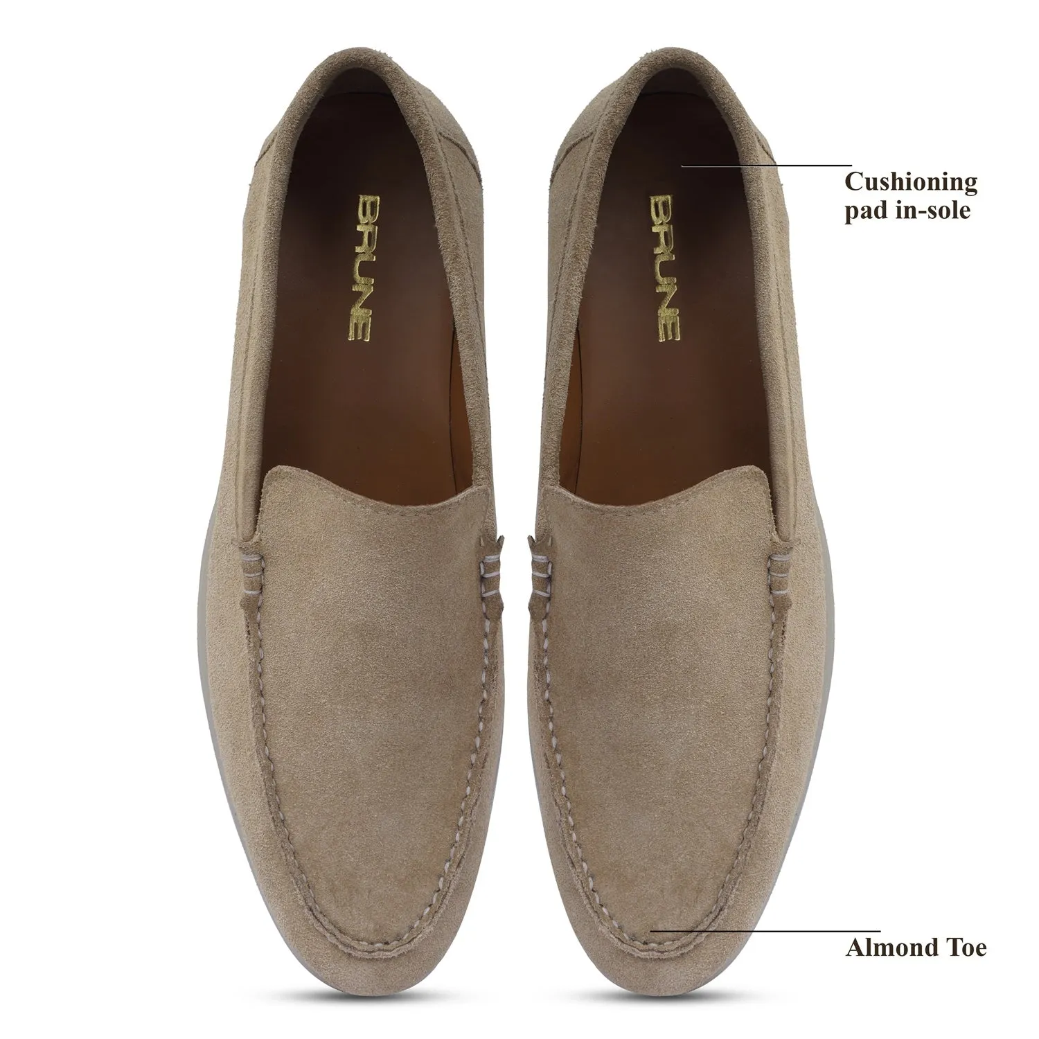 Yacht Shoes in Beige Suede Leather