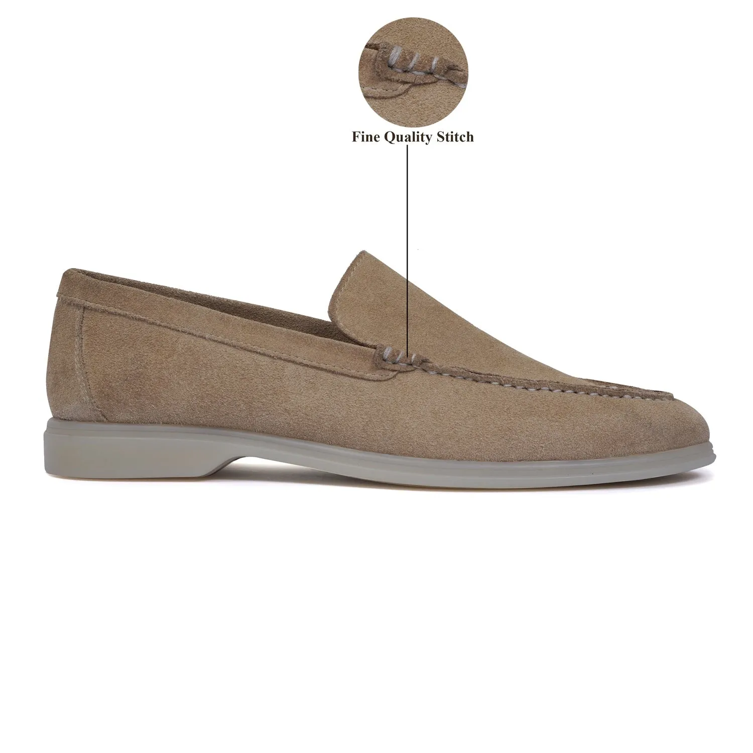 Yacht Shoes in Beige Suede Leather