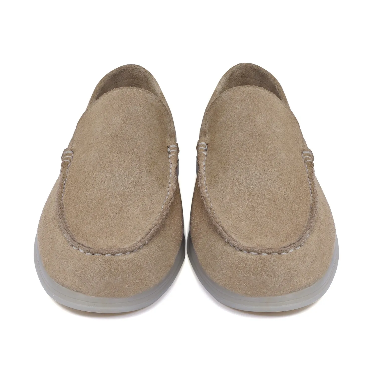 Yacht Shoes in Beige Suede Leather