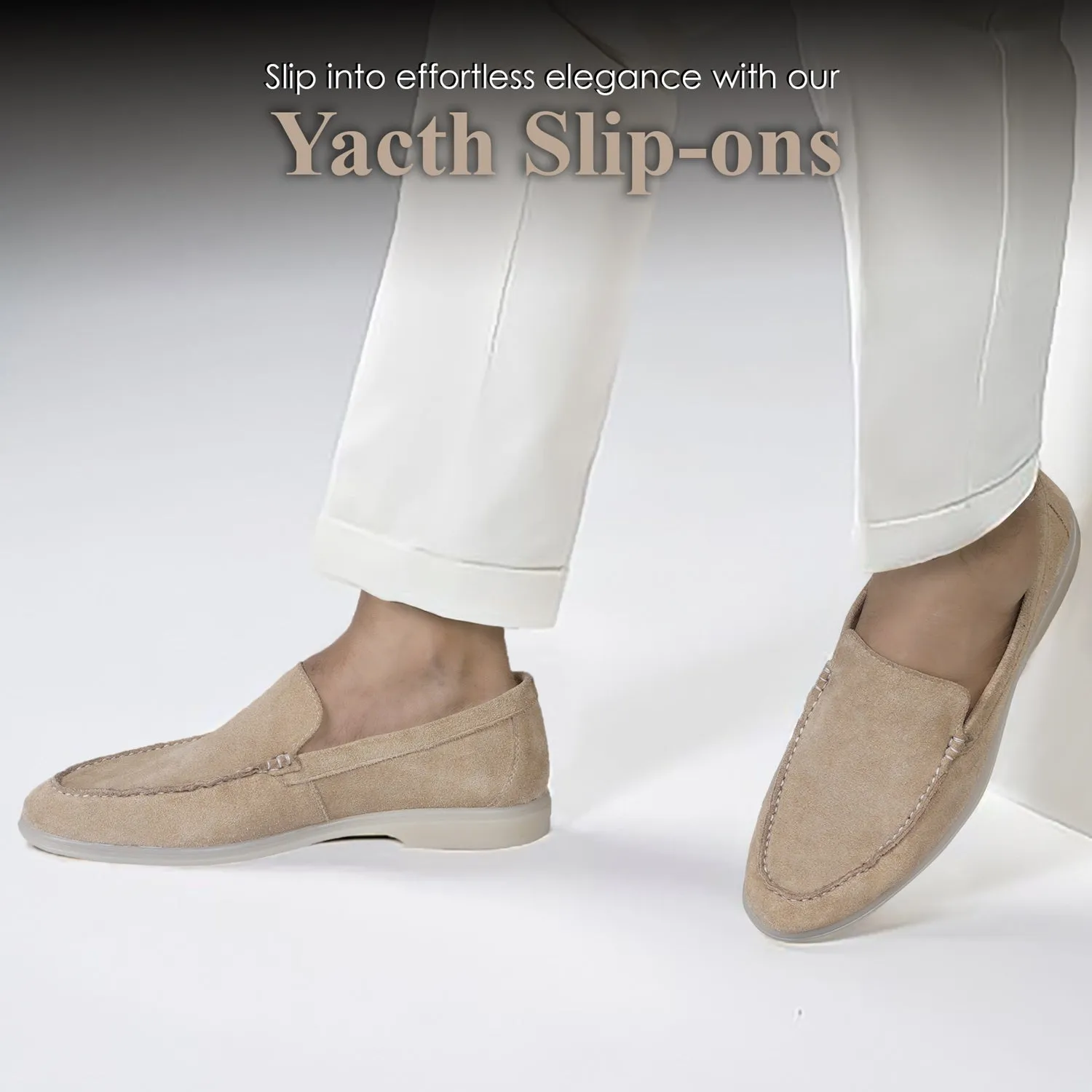 Yacht Shoes in Beige Suede Leather