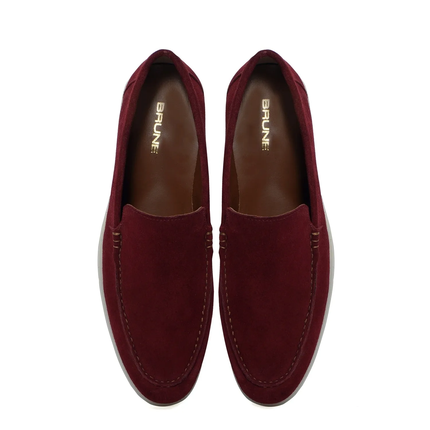 Yacht Shoes in Wine Suede Leather