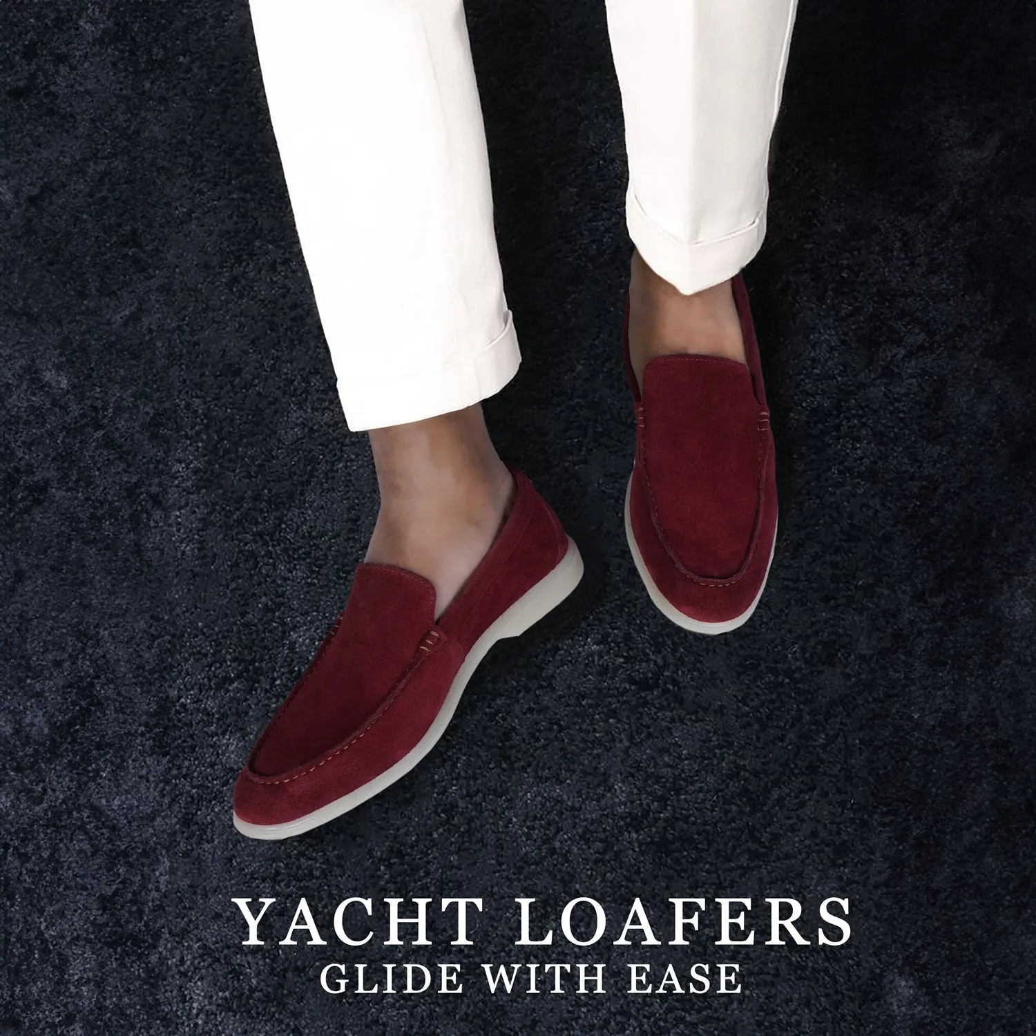 Yacht Shoes in Wine Suede Leather