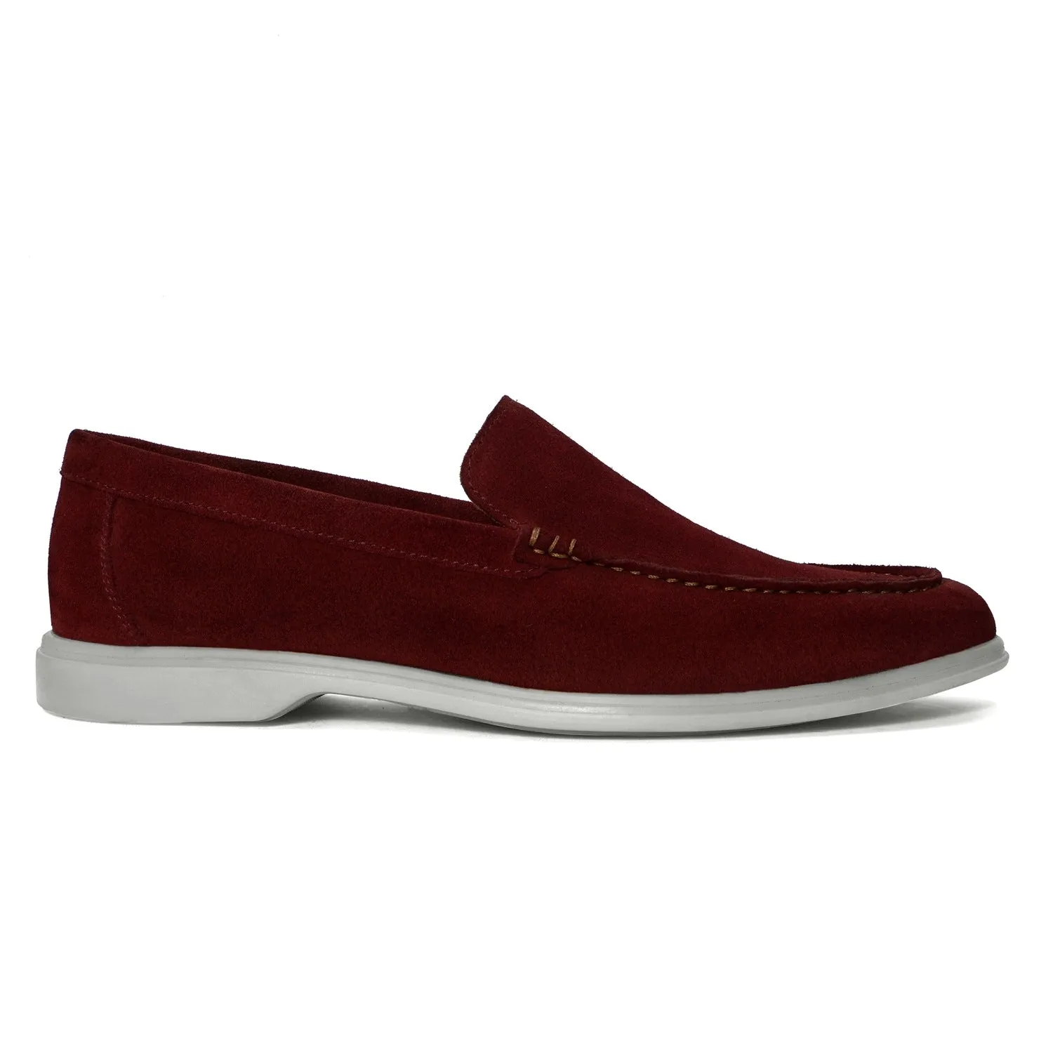 Yacht Shoes in Wine Suede Leather